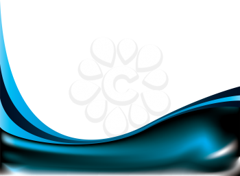 Royalty Free Clipart Image of a Wavy Blue and White Background