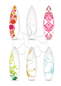 Royalty Free Clipart Image of Surfboards