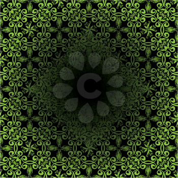Royalty Free Clipart Image of a Green and Black Background