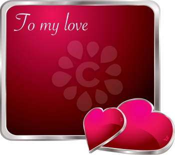 Royalty Free Clipart Image of a Valentine Message With Hearts at the Bottom