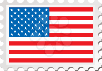 Royalty Free Clipart Image of an American Flag Stamp