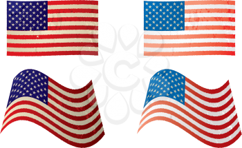 Royalty Free Clipart Image of American Flags