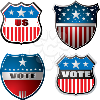 Royalty Free Clipart Image of American Shields