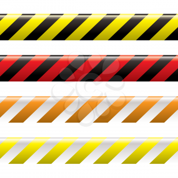 Royalty Free Clipart Image of a Set of Four Warning Strips