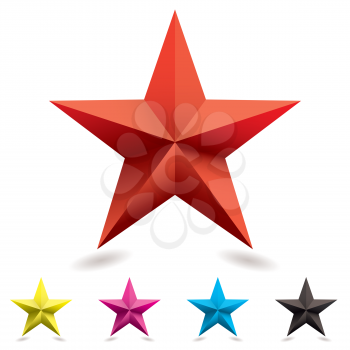 Royalty Free Clipart Image of a Group of Star Icons