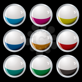 Royalty Free Clipart Image of Buttons With Colour at the Bottom