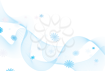 Royalty Free Clipart Image of a Winter Background With Flowing Ribbon