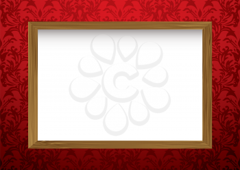 Royalty Free Clipart Image of a Red and Gold Frame