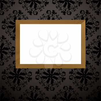 Royalty Free Clipart Image of a Frame on Wallpaper