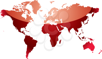 Royalty Free Clipart Image of a Red Map on White