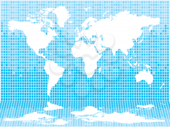 Royalty Free Clipart Image of a World Map on Tile
