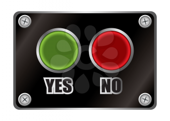 Royalty Free Clipart Image of a Green and Red, Yes and No Button Set