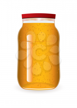 marmalade in a glass jar with seeds