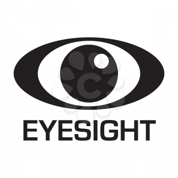 Black and white eyesight logo with simple illustrated design