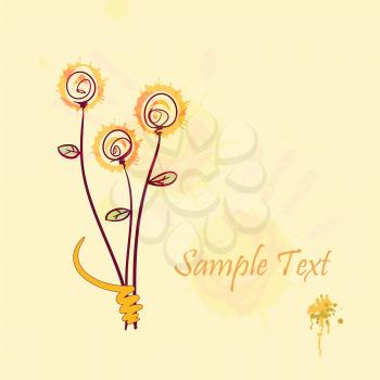 Royalty Free Clipart Image of a Background With Space for Text and a Flower Design