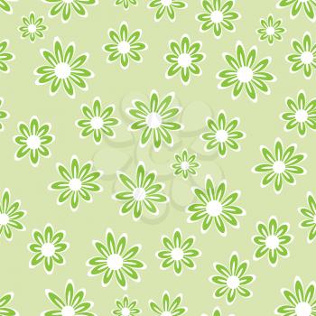 Royalty Free Clipart Image of a Green Floral Background