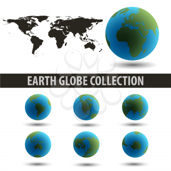 Royalty Free Clipart Image of a Set of Globes