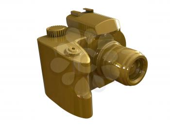 Royalty Free Clipart Image of a Gold Camera