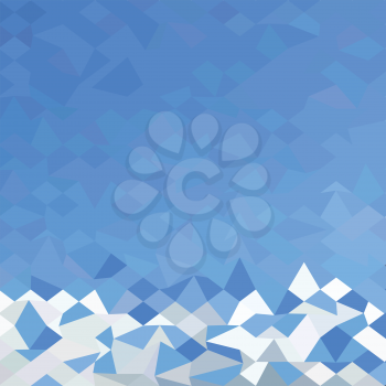Low polygon style illustration of a blue sea surf abstract background.