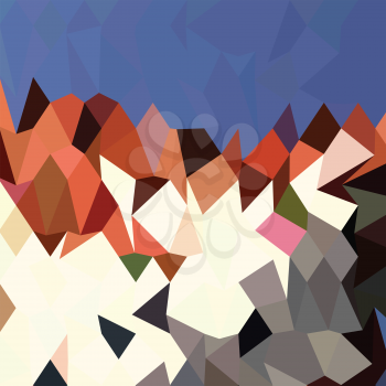 Low polygon style illustration of a mountain sky abstract background.