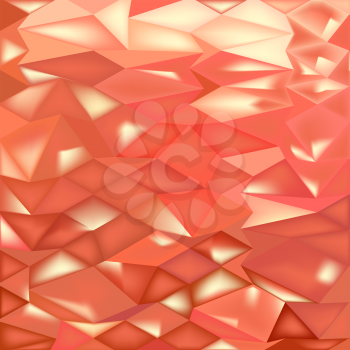 Low polygon style illustration of orange crystals abstract background.