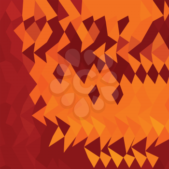 Low polygon style illustration of red lava abstract background.