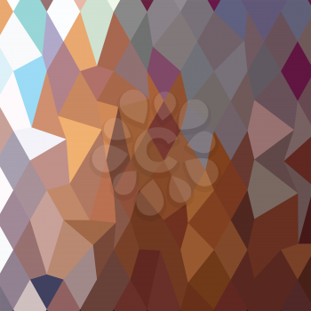 Low polygon style illustration of cocoa brown abstract geometric background.