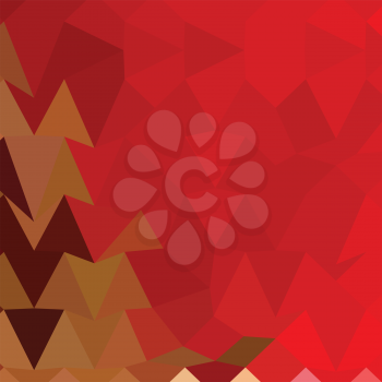 Low polygon style illustration of a coquelicot red abstract geometric background.