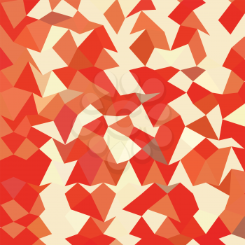 Low polygon style illustration of a coral red abstract geometric background.