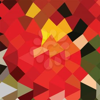 Low polygon style illustration of lava red abstract geometric background.