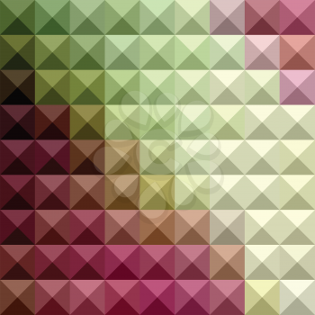 Low polygon style illustration of a deep mauve purple and green abstract geometric background.