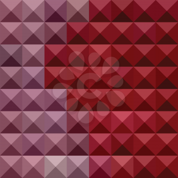 Low polygon style illustration of falu red bstract geometric background.