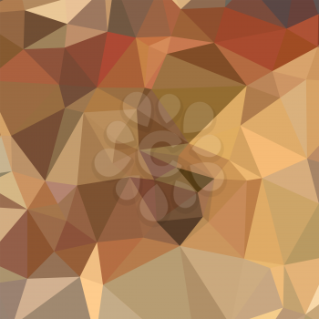 Low polygon style illustration of a camel brown abstract geometric background.