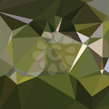 Low polygon style illustration of a hunter green abstract geometric background.