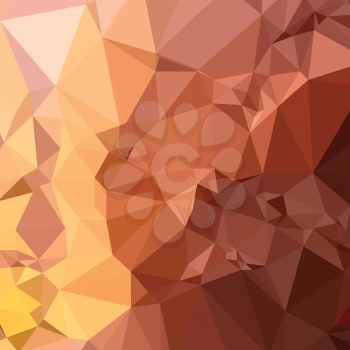 Low polygon style illustration of a cordovan brown abstract geometric background.