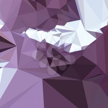 Low polygon style illustration of a dark pastel purple abstract geometric background.