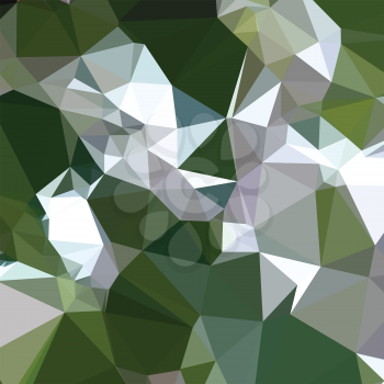 Low polygon style illustration of a castleton green abstract geometric background.