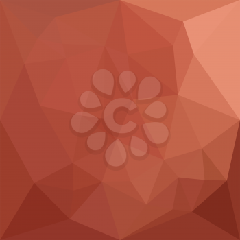 Low polygon style illustration of a burnt sienna orange abstract geometric background.
