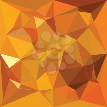 Low polygon style illustration of a dark orange yellow abstract geometric background.