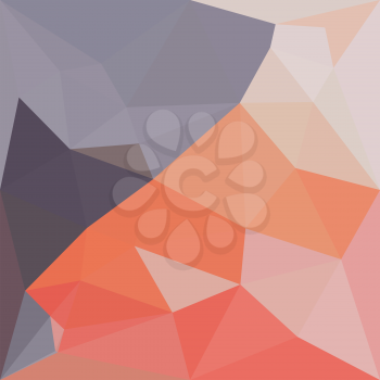 Low polygon style illustration of an indian red abstract geometric background.