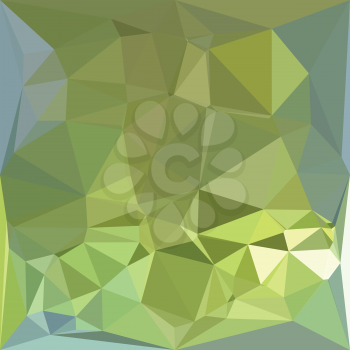 Low polygon style illustration of a olive drab abstract geometric background.