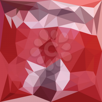 Low polygon style illustration of a pale violet red abstract geometric background.