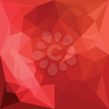 Low polygon style illustration of a tomato red abstract geometric background.