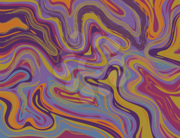 Digital marbling or inkscape illustration of an abstract swirling psychedelic liquid marble simulated marbling in Suminagashi Kintsugi marbled effect style in African Violet and Amethyst color.
