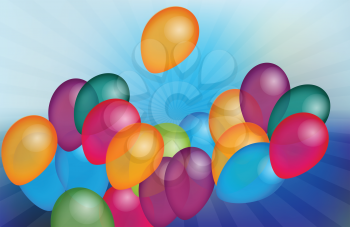 Royalty Free Clipart Image of Colourful Balloons