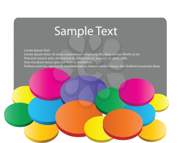 Royalty Free Clipart Image of a Set of Colourful Tables on a Grey Background