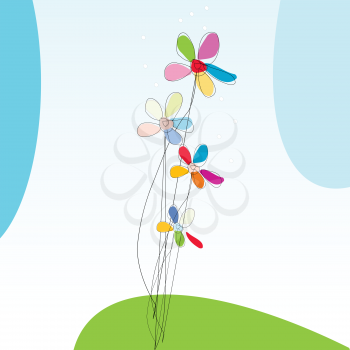Royalty Free Clipart Image of a Colourful Flower