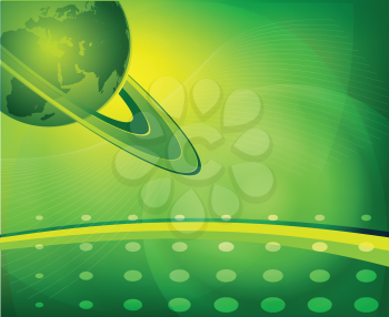 Royalty Free Clipart Image of a Green Background With a Globe