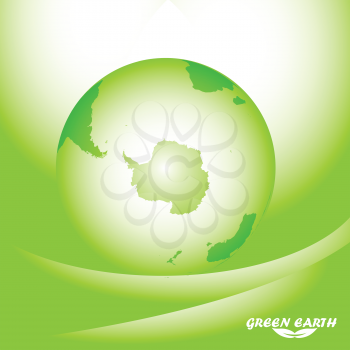 Royalty Free Clipart Image of a Green Globe on Green