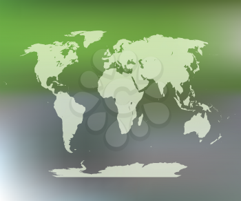 Royalty Free Clipart Image of a Map on Green and Grey